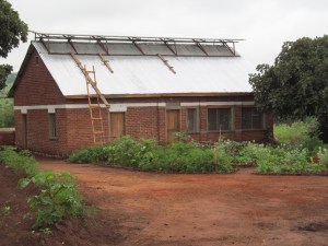 Multi-purpose building with solar panels.